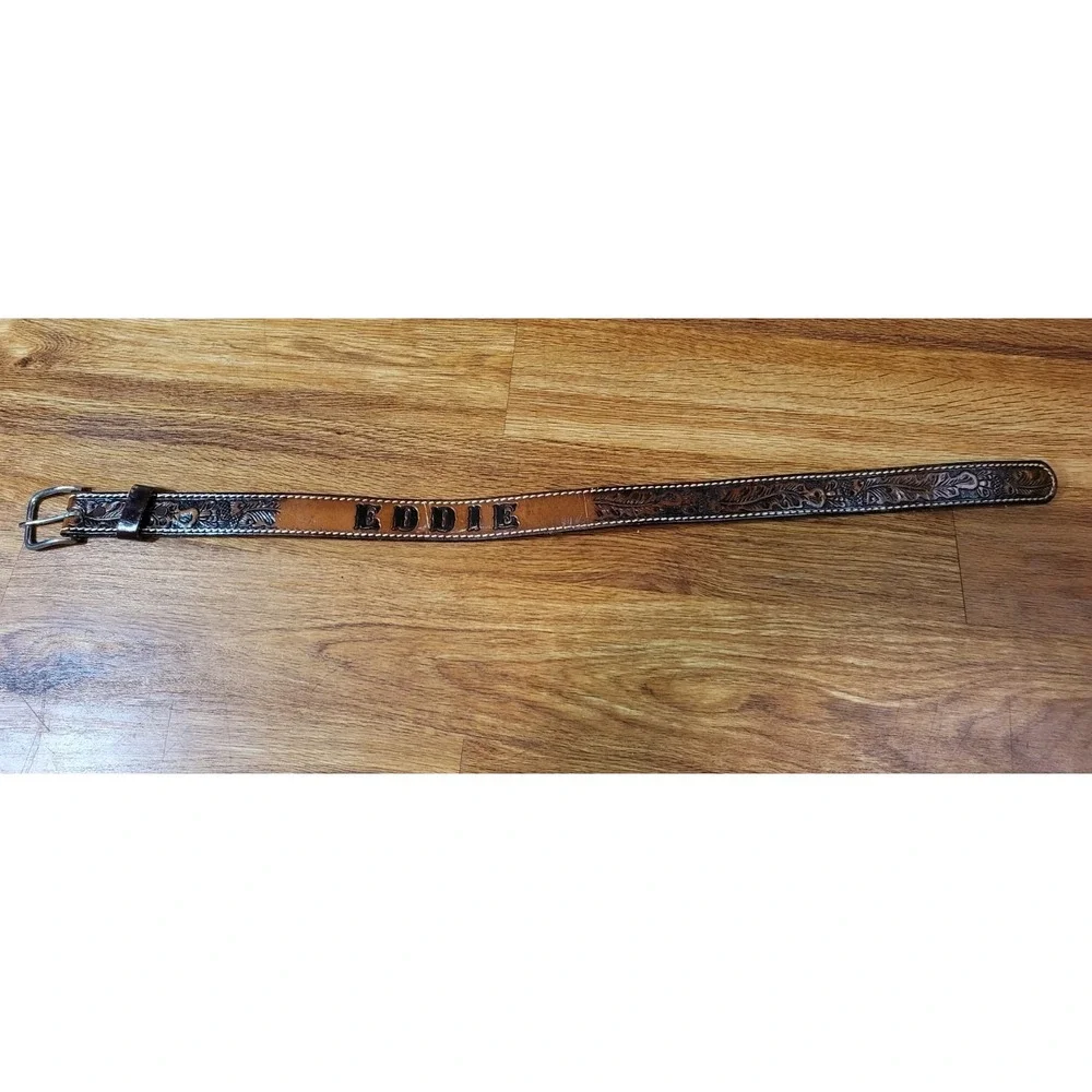 Vtge‎ Unbranded Western Embossed Leather Childrens Belt 